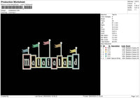 Malaialandtext Embroidery File 6 sizes