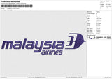 Malaysia Airlines Embroidery File 6 size