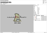 Bear1204 Embroidery File 6 sizes