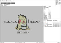 Bear1204 Embroidery File 6 sizes