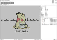 Bear1204 Embroidery File 6 sizes