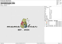 Mama bear v3 Embroidery File 6 size