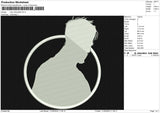 Man Silhouette Embroidery File 6 size