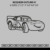 Mcqueen Outline 01 Embroidery File 6 sizes