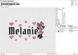 Melani Minnie Embroidery File 6 size