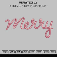 Merrytext Embroidery File 6 sizes