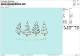 Merry & Bright tree Embroidery File 6 size