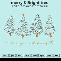 Merry & Bright tree Embroidery File 6 size