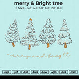 Merry & Bright tree Embroidery File 6 size