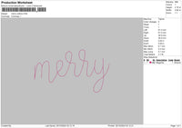 Merry Outline Embroidery File 6 sizes