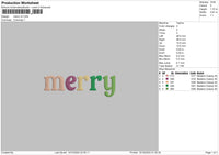 Merrytext v2 Embroidery File 6 sizes