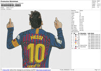 Messi v3 Embroidery File 6 size