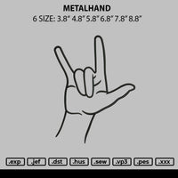 Metalhand Embroidery File 6 sizes