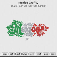 Mexico Grafity Embroidery File 6 size