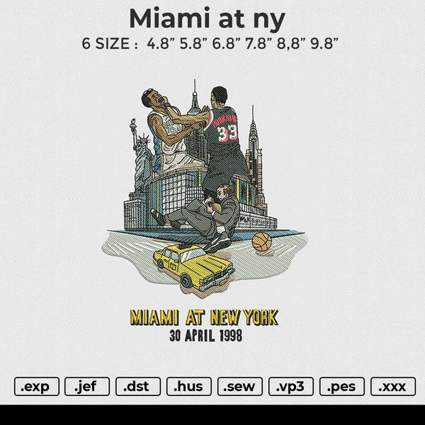 Miami at Ny Embroidery File 6 size