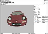 Car Maroon 1105 Embroidery File 6 sizes