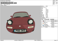 Car Maroon 1105 Embroidery File 6 sizes