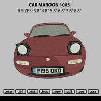Car Maroon 1105 Embroidery File 6 sizes