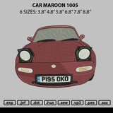 Car Maroon 1105 Embroidery File 6 sizes