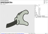 Mickey's hand Embroidery File 6 size