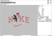 Nike Mickey Kiss Embroidery File 6 sizes