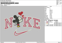 Nike Mickey Kiss Embroidery File 6 sizes
