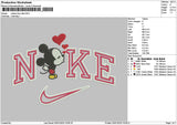 Nike Mickey Kiss Embroidery File 6 sizes