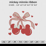 mickey minnie ribbon Embroidery File 6 size