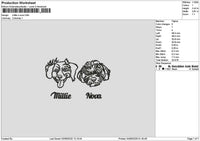 Dogs Head Millienova Embroidery File 6 sizes