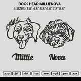 Dogs Head Millienova Embroidery File 6 sizes