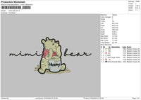 Mimibear Text Embroidery File 6 sizes