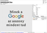 Mineka Google Embroidery File 6 size