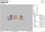 Minnietext Color Embroidery File 6 sizes