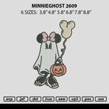 Minnieghost 2609 Embroidery File 6 sizes