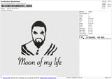 Moon Of My Life Embroidery File 6 size