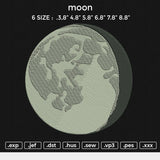 Moon Embroidery File 6 size