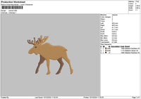 Moose Embroidery File 6 sizes