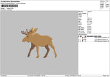 Moose Embroidery File 6 sizes
