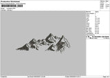 Mountains Outline 02 Embroidery File 6 sizes
