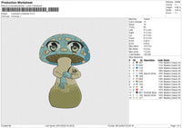 Mushroom Character Embroidery File 6 size