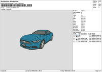 Blue car 0905 Embroidery File 6 sizes