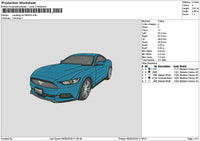 Blue car 0905 Embroidery File 6 sizes
