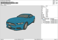 Blue car 0905 Embroidery File 6 sizes