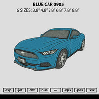 Blue car 0905 Embroidery File 6 sizes