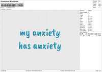 My anxiety Embroidery File 6 size