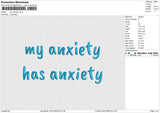 My anxiety Embroidery File 6 size