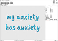 My anxiety Embroidery File 6 size