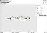 My head Embroidery File 6 size