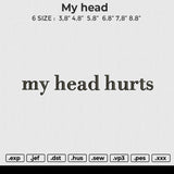 My head Embroidery File 6 size