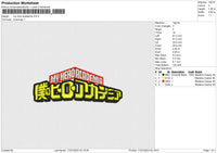 my hero academia Embroidery File 6 size